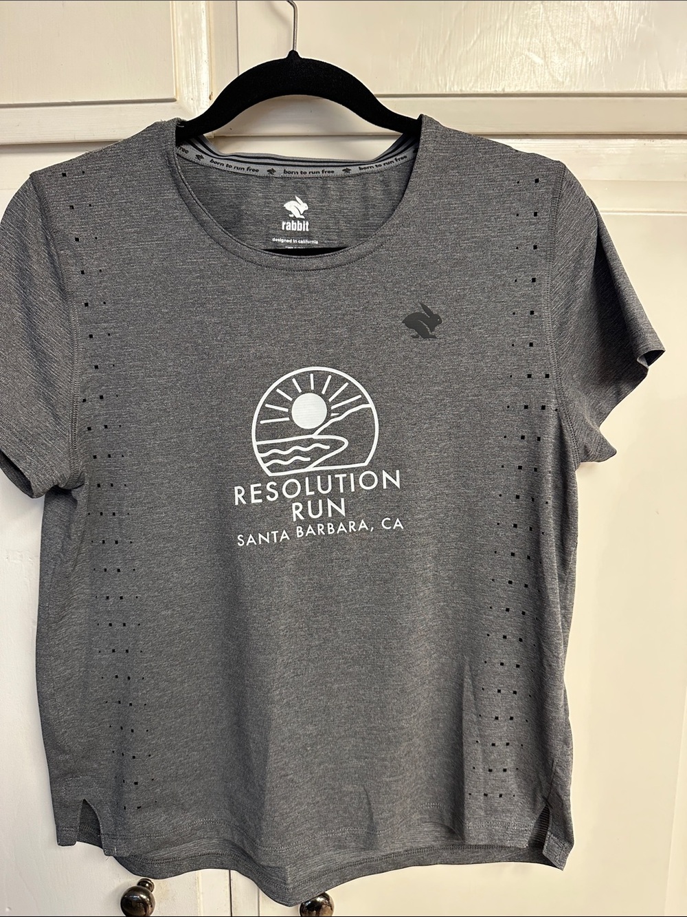 Rabbit Heather Gray Performance Tee with Logo